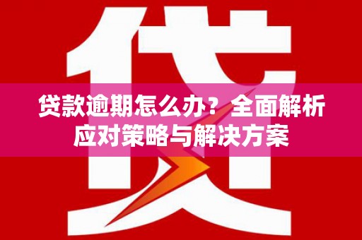 朱家尖贷款逾期怎么办？全面解析应对策略与解决方案