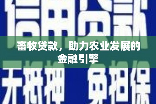 中卫畜牧贷款，助力农业发展的金融引擎