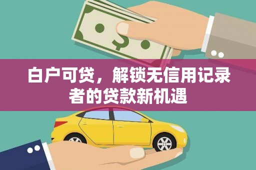 夏县白户可贷，解锁无信用记录者的贷款新机遇
