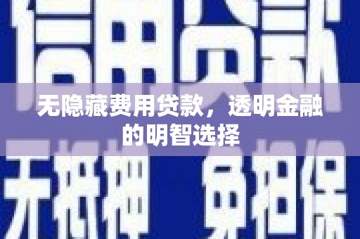 绿园无隐藏费用贷款，透明金融的明智选择