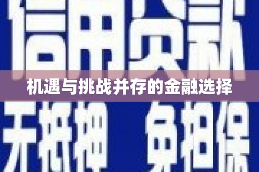 于田机遇与挑战并存的金融选择
