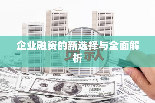 开平企业融资的新选择与全面解析